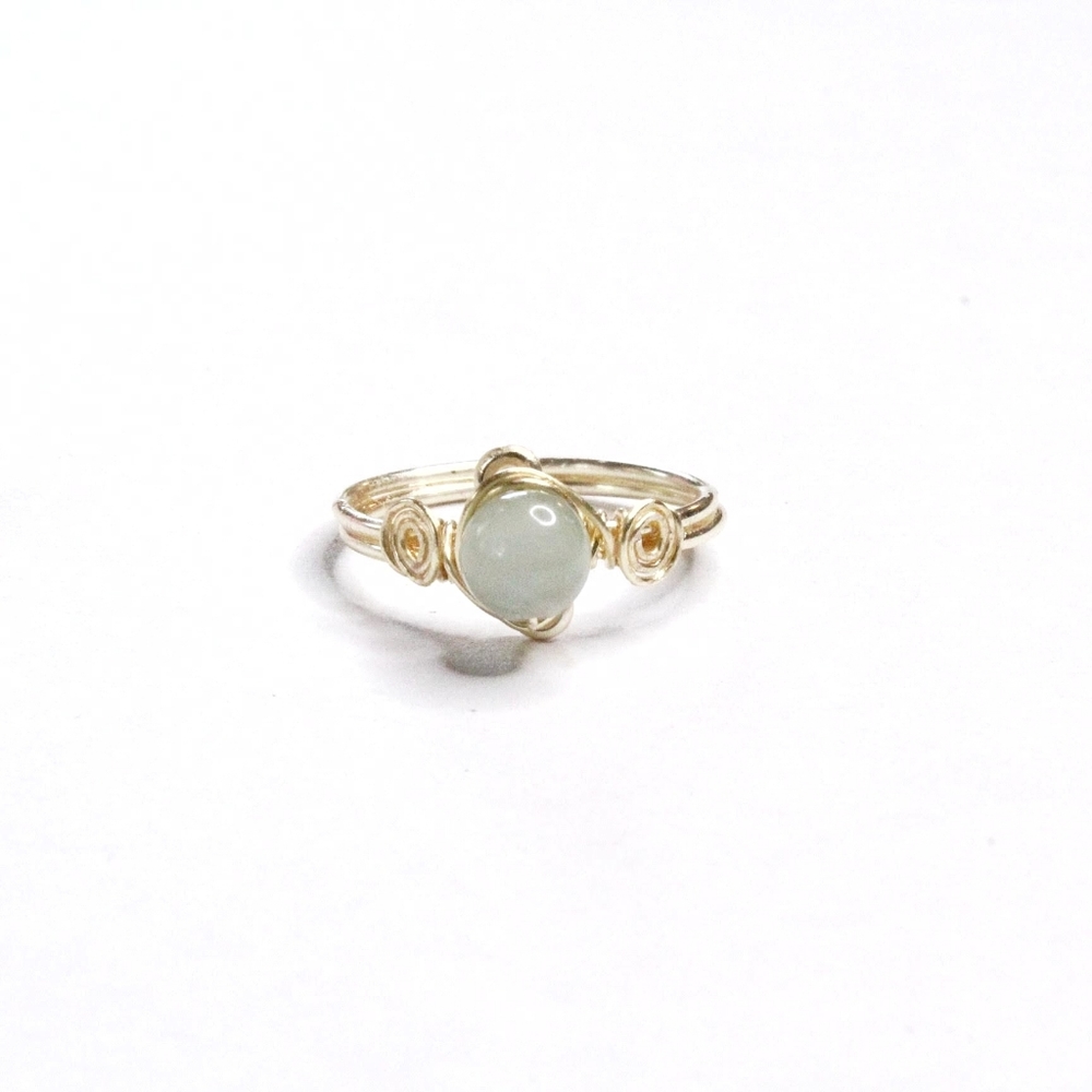Handmade Mint Green Wire Wrap Ring